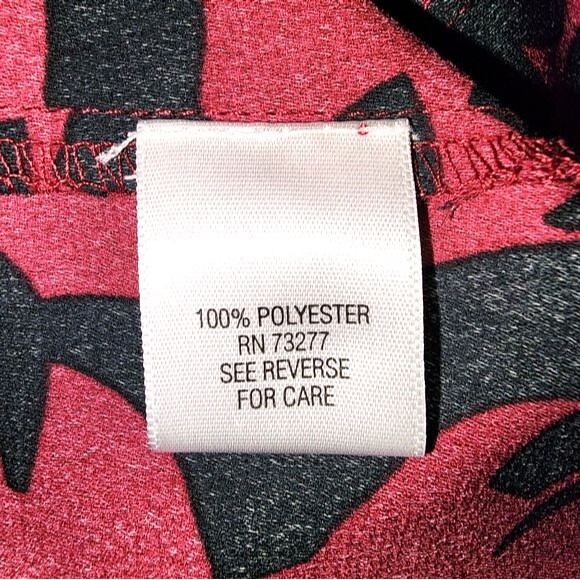 Dana Buchman Red & Black Polyester 3/4 Sleeve V-Neck Blouse Size M - Picture 8 of 9